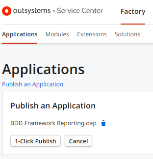 Publish BDD Framework Application